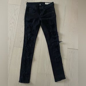 Rag &Bone black jeans, distressed, purchased from Aritzia size 24.